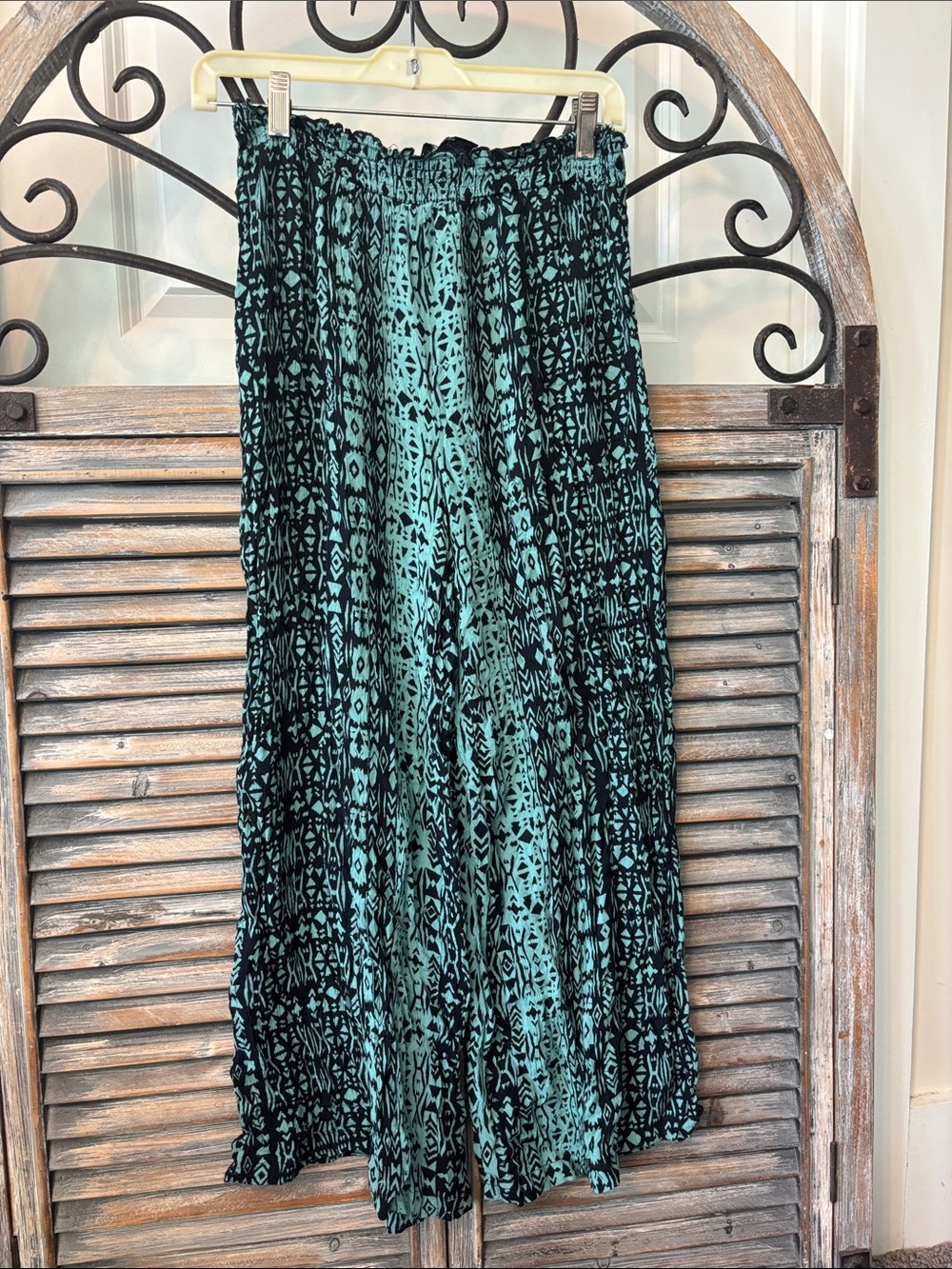 Angie Teal and Black Printed pants